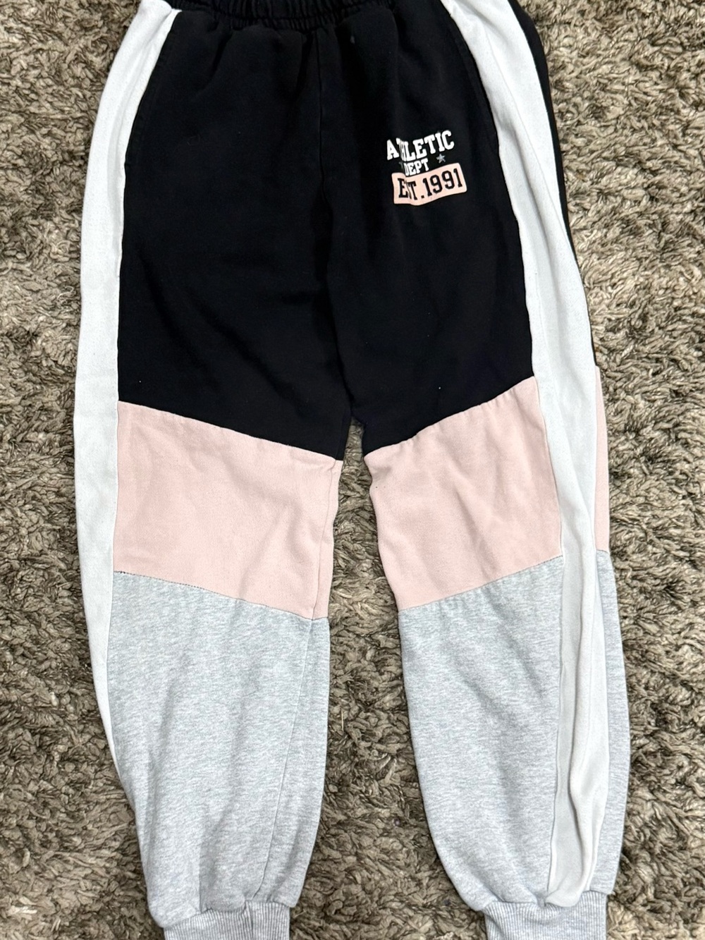 No Boundaries Black Pink Gray Colorblock Joggers